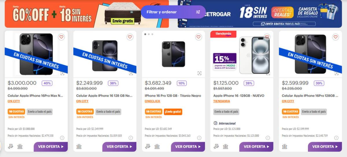 iPhone 16 en Hot Sale. Foto: Captura de pantalla Hot Sale.