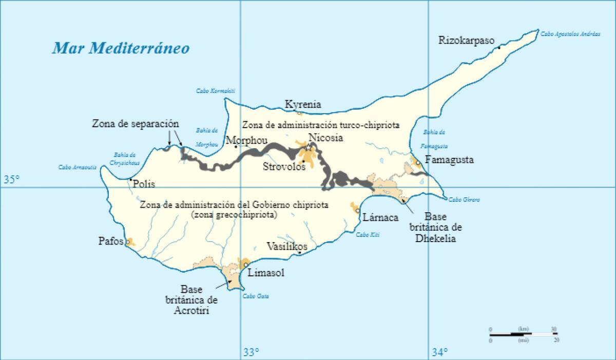 Isla Chipre. Fuente: Google Maps.
