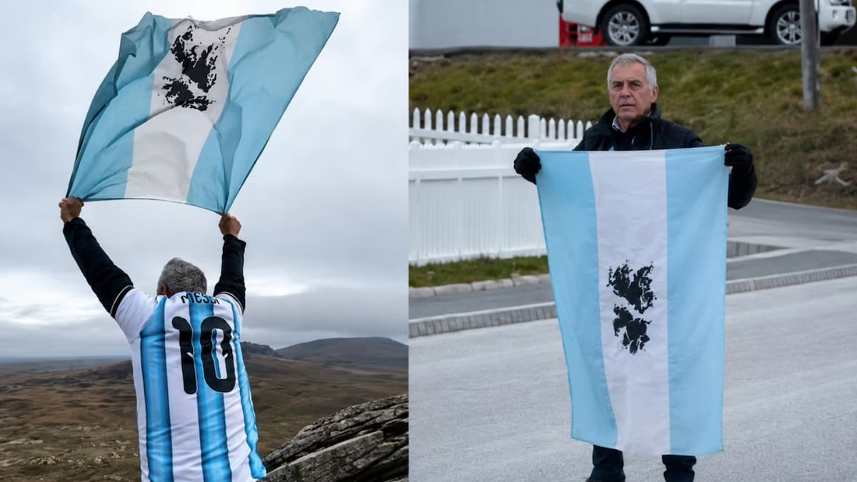 Emocionantes imágenes: un excombatiente volvió a las Islas Malvinas y flameó la bandera argentina