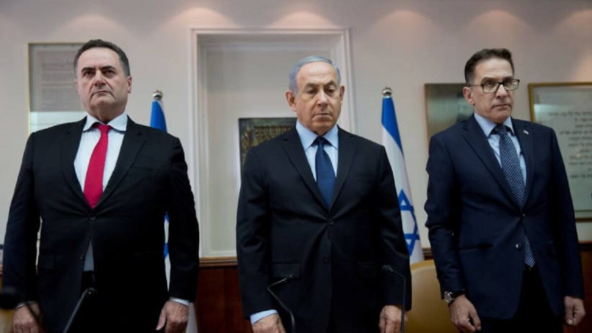 Israel Katz, Benjamín Netanyahu y Tzachi Braverman. Foto: Reuters.