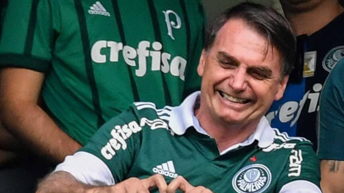 Jair Bolsonaro, camiseta del Palmeiras, Brasil, NA