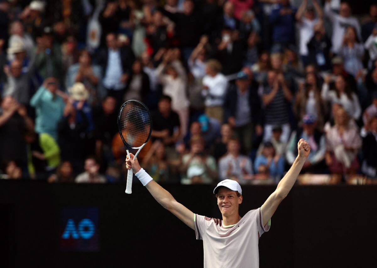Jannik Sinner en el Abierto de Australia. Foto: REUTERS.