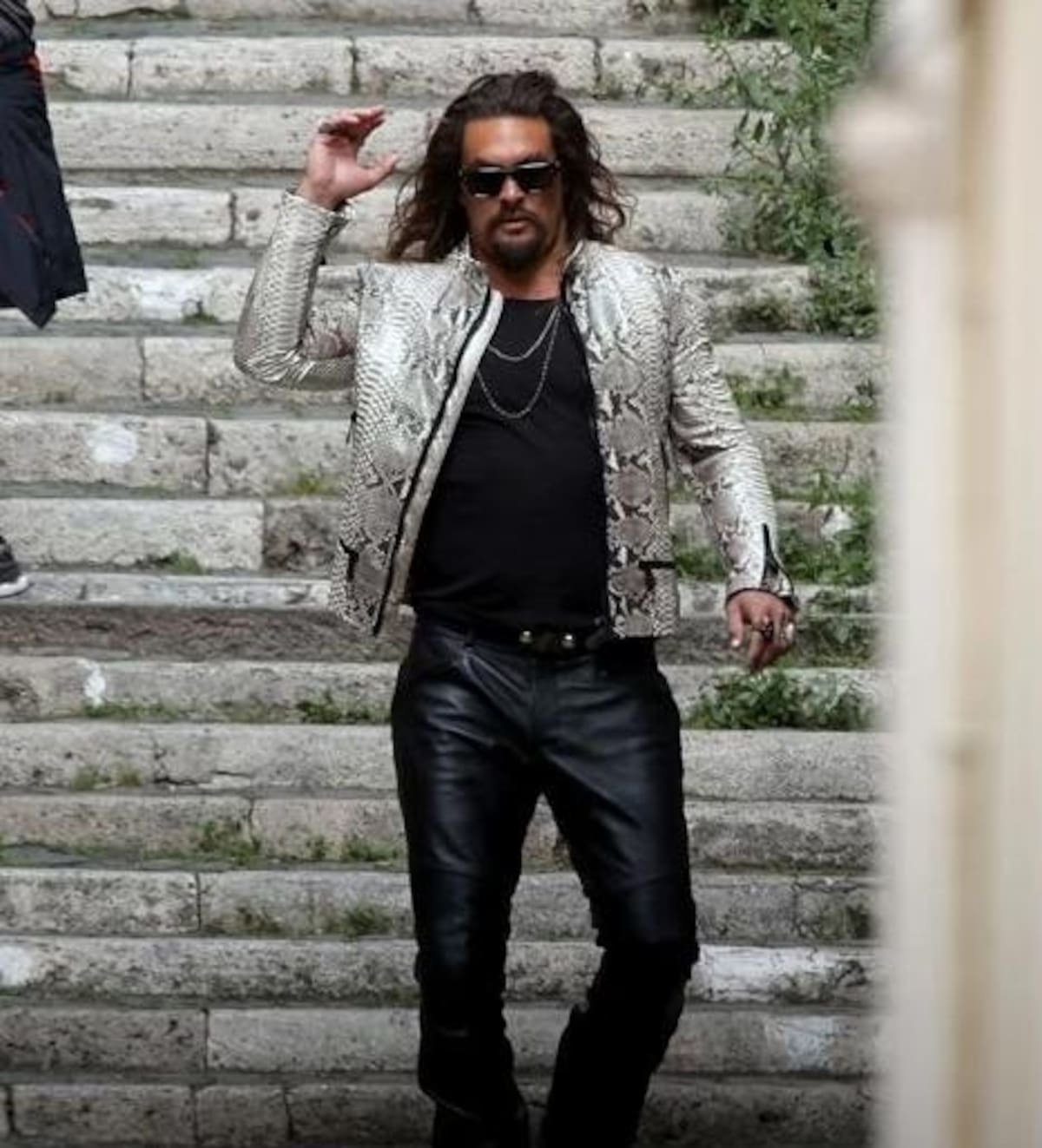 Jason Momoa en el rodaje de Fast X. Fotos: NA.