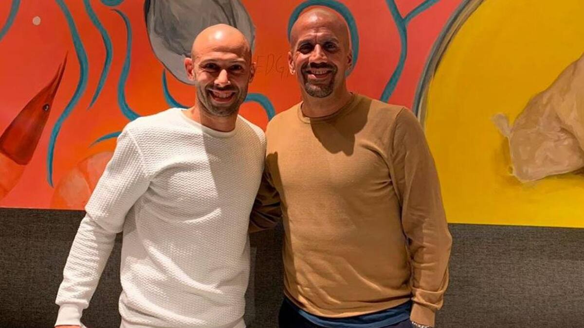 Javier Mascherano y Juan Sebastián Verón
