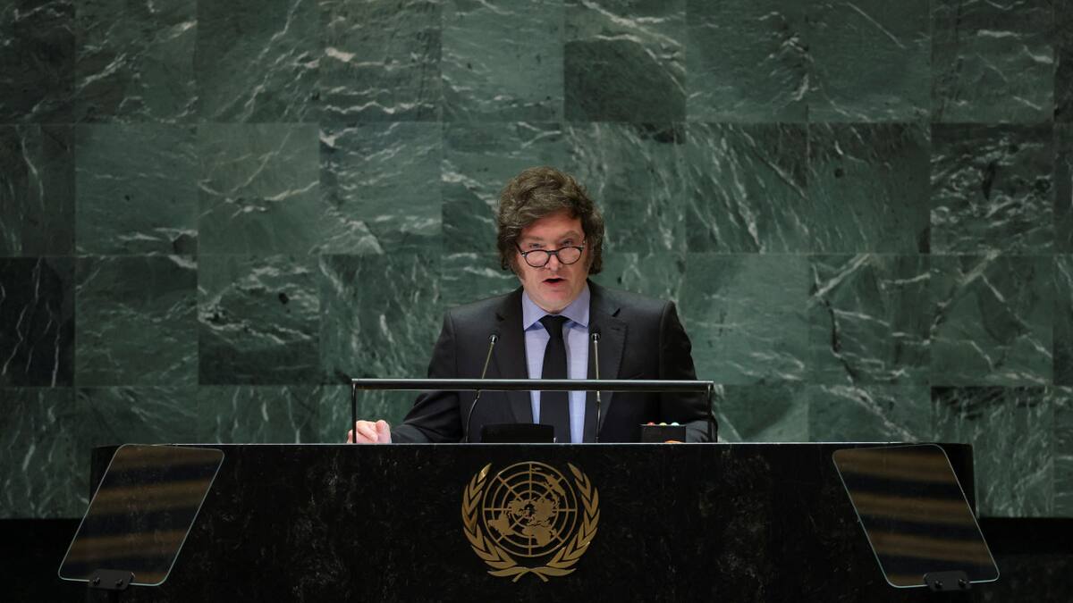 Javier Milei ante la Asamblea General de la ONU. Foto: REUTERS.