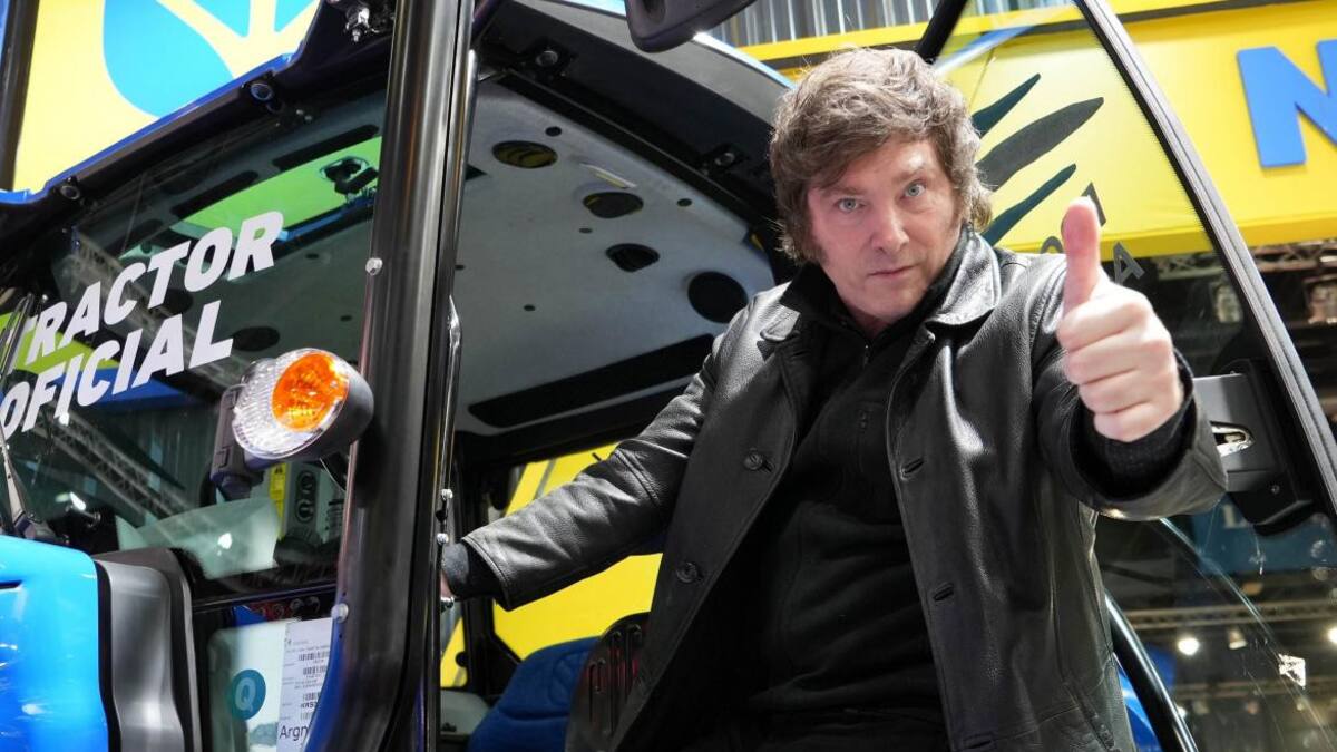 Javier Milei durante su vista a la 134° Exposición Rural. Foto: NA.