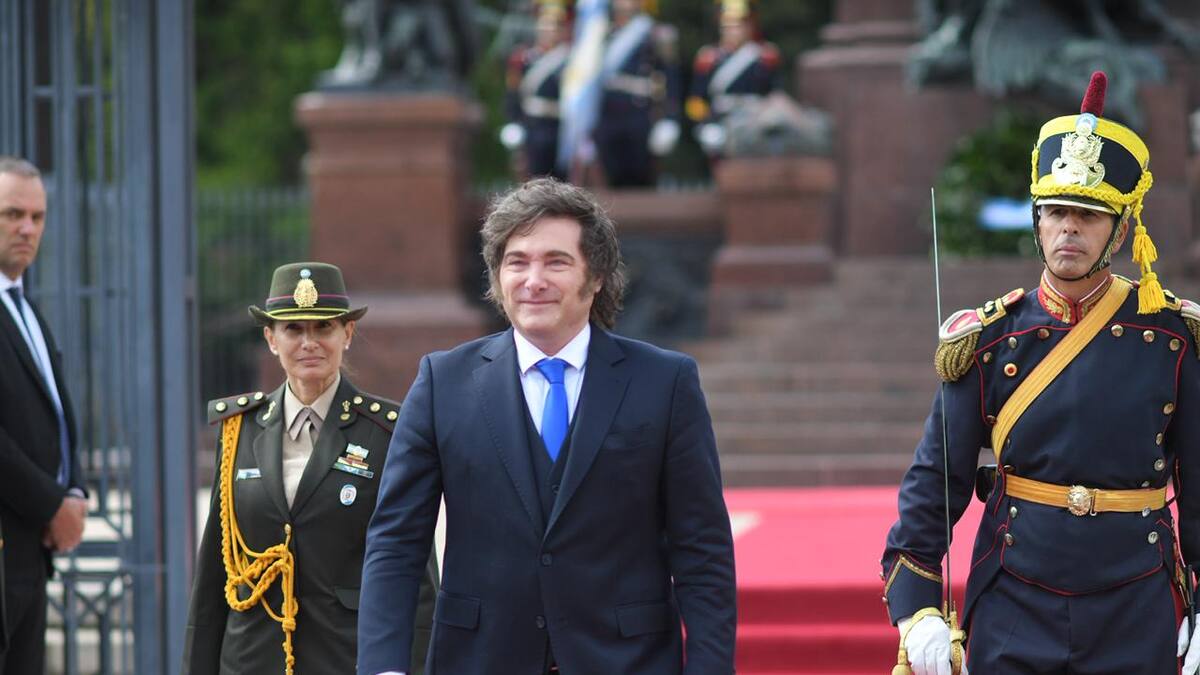 Javier Milei en el acto por el 248° aniversario del natalicio de José de San Martín