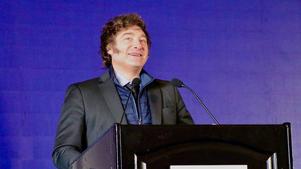 Javier Milei en el Congreso de Inversiones Inmobiliarias. Foto: Presidencia