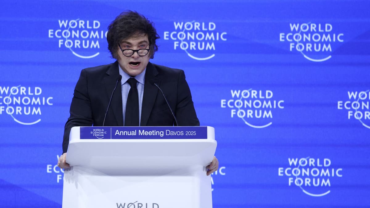 Javier Milei en el Foro de Davos: "Hay que eliminar el virus de la ideología woke"