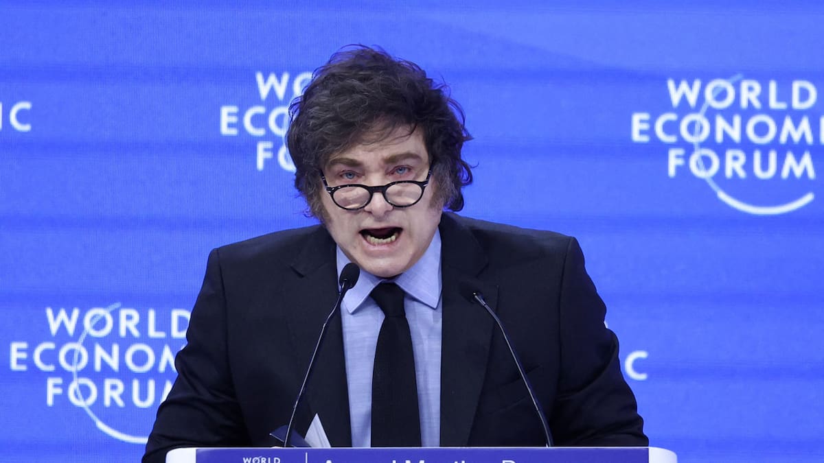 Javier Milei en el Foro Económico de Davos 2025.