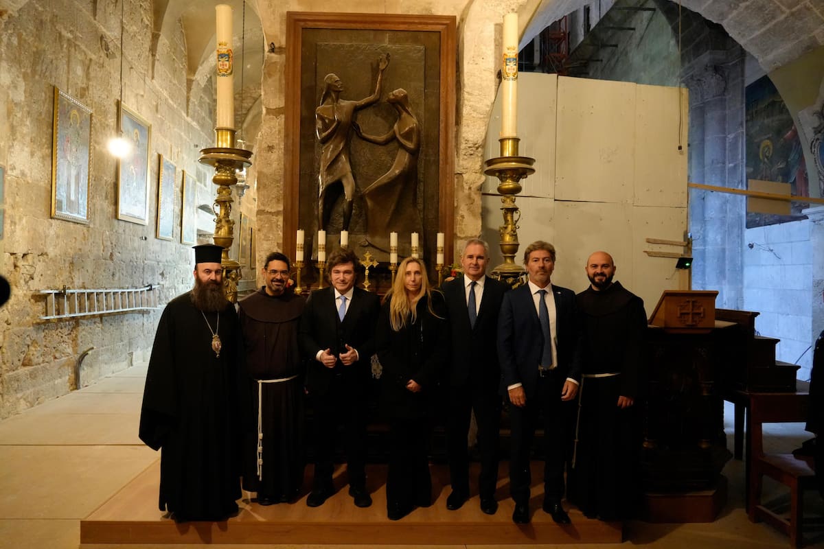 Javier Milei en el Santo Sepulcro de israel