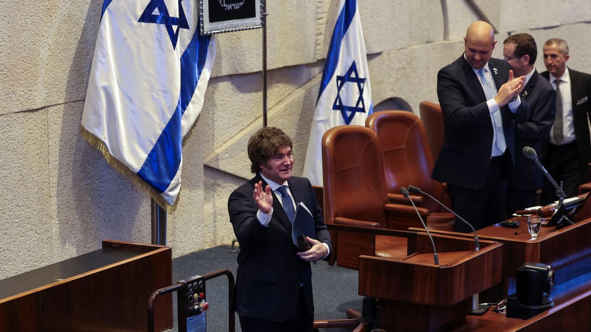Javier Milei en Israel. Foto: REUTERS/Ronen Zvulun
