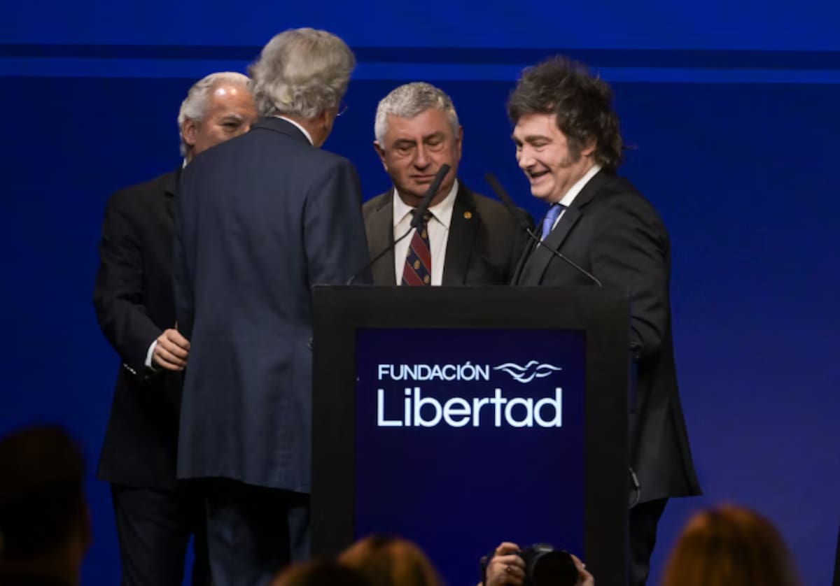 Javier Milei en la cena de la Fundación Libertad.