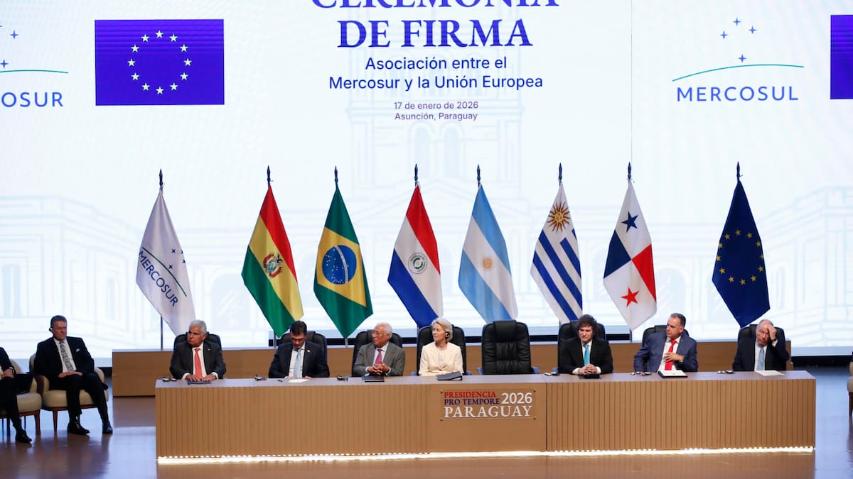 Javier Milei en la firma de acuerdo entre Mercosur y Unión Europea.
