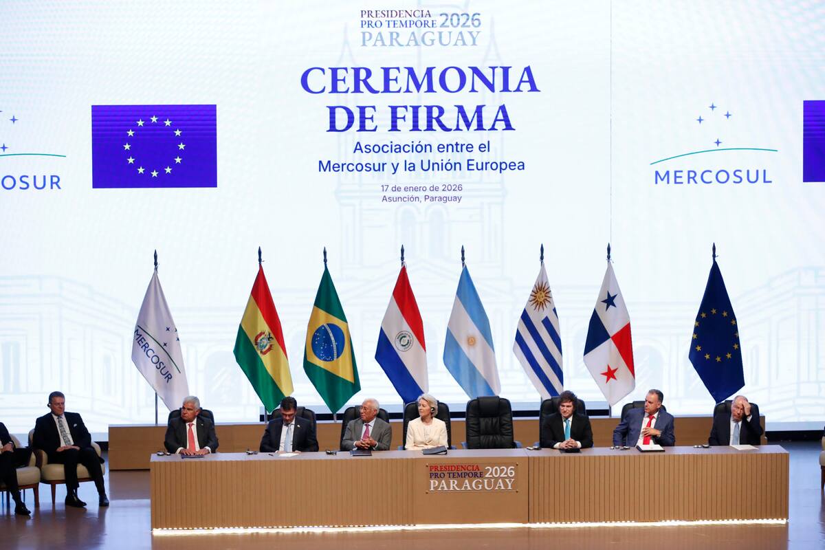 Javier Milei en la firma de acuerdo entre Mercosur y Unión Europea.