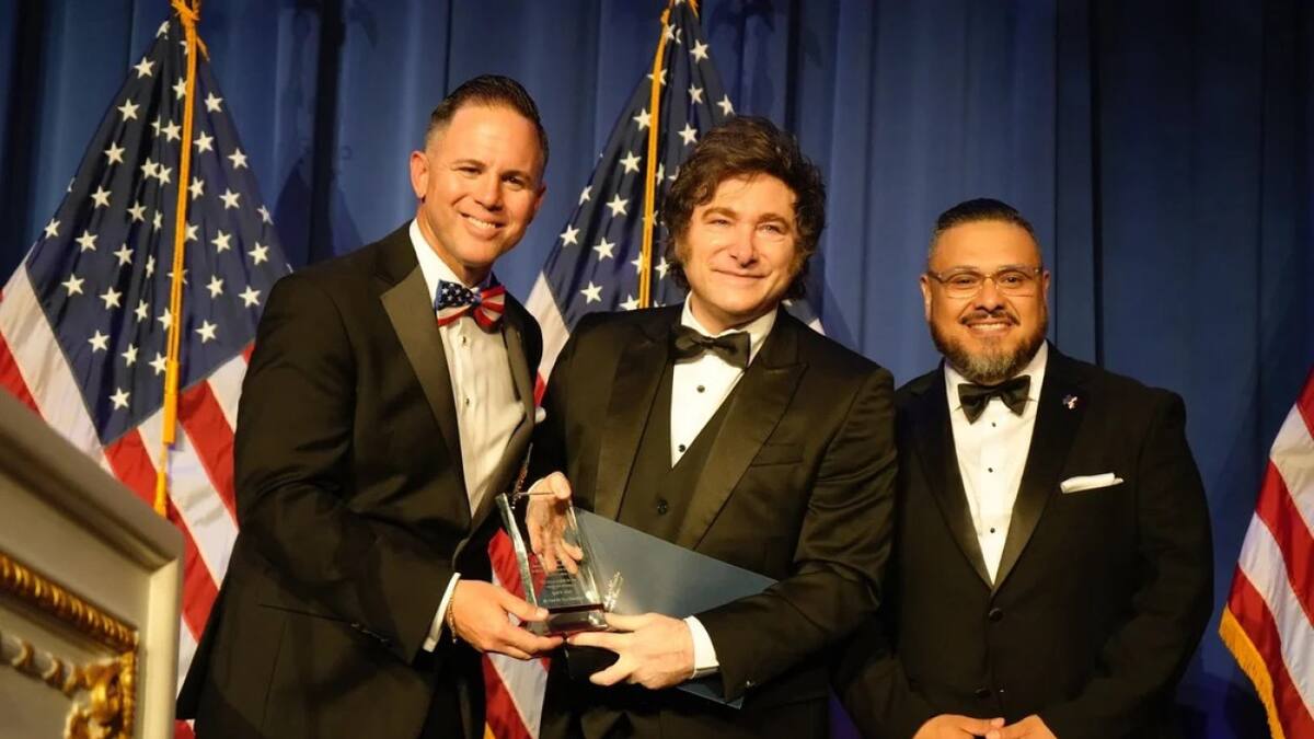 Javier Milei en la gala American Patriots Gala. Foto: Presidencia.