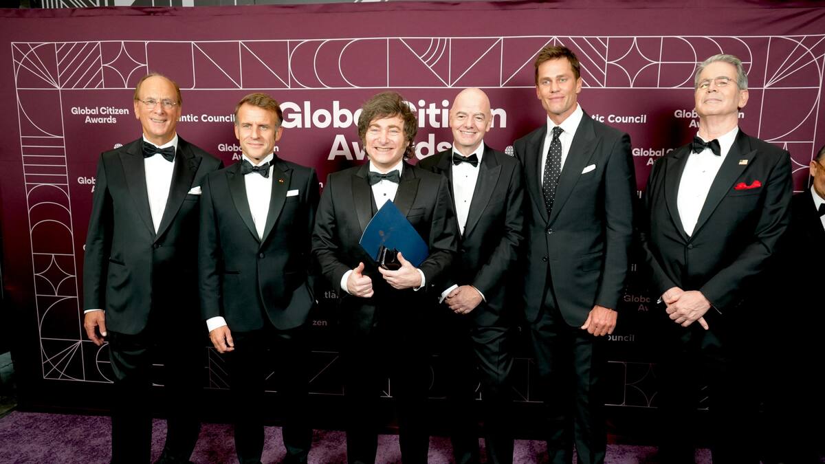 Javier Milei en la gala de los Global Citizens Awards.