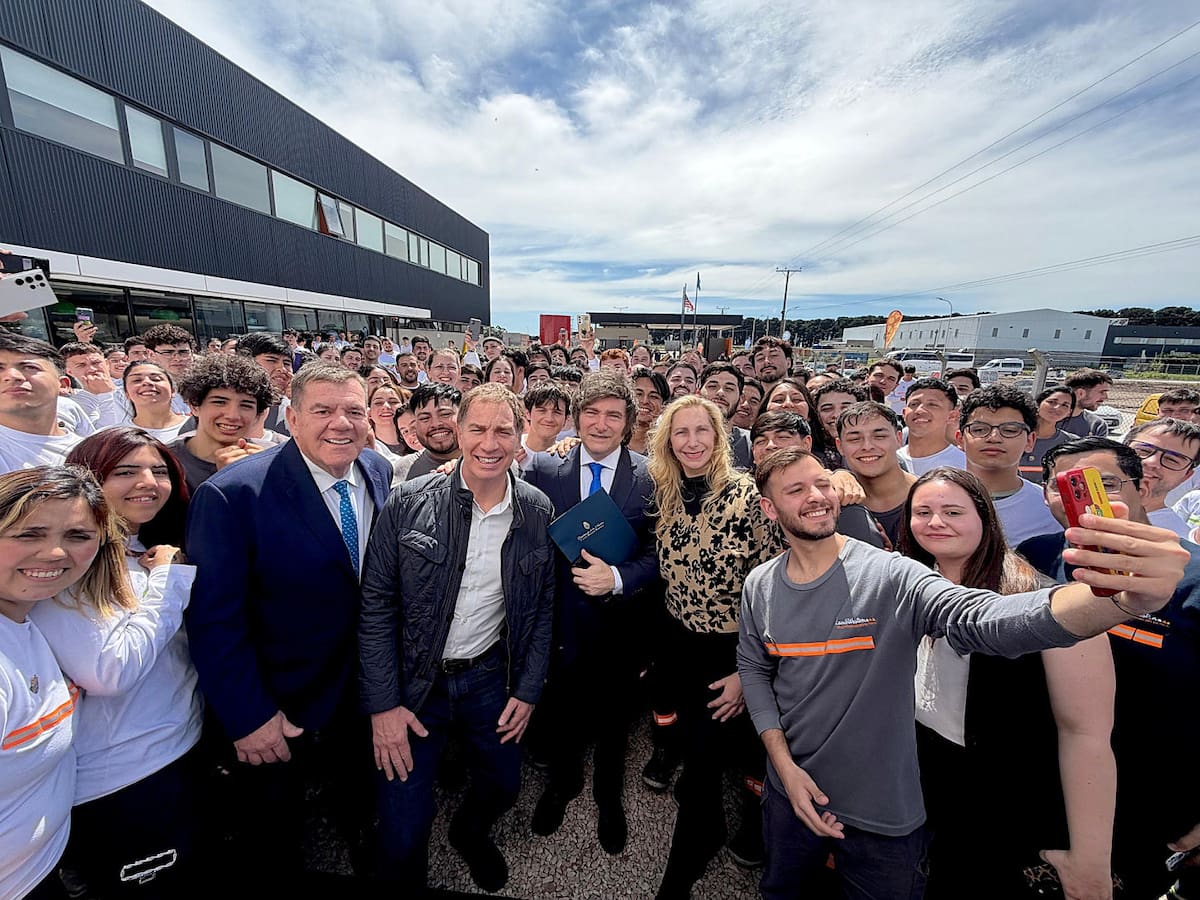 Javier Milei en la inauguración de la fábrica de la empresa de capitales estadounidenses