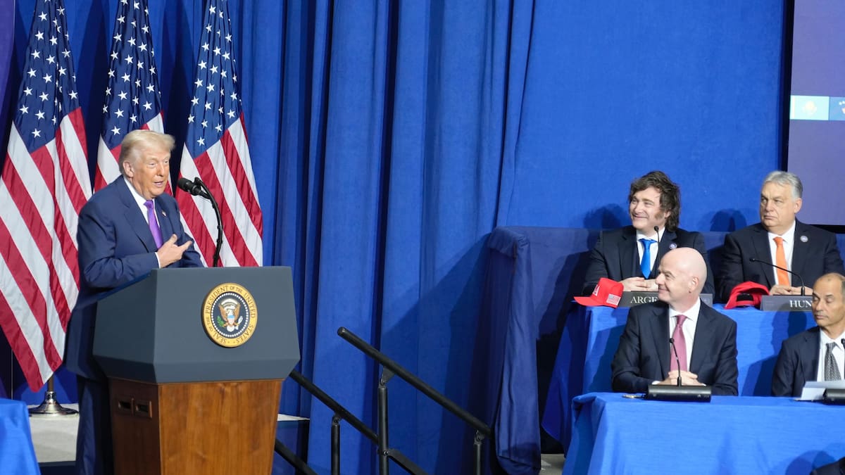 El presidente argentino brindó un breve discurso.