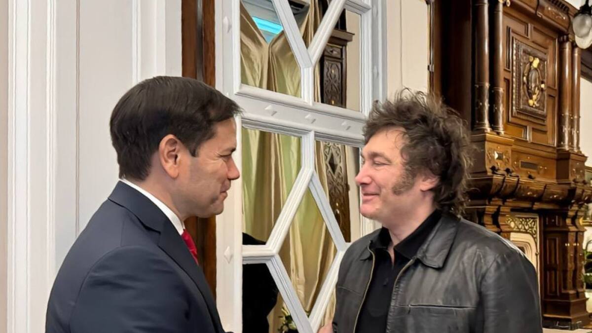 Javier Milei junto a Marco Rubio en Casa Rosada. Foto: NA.
