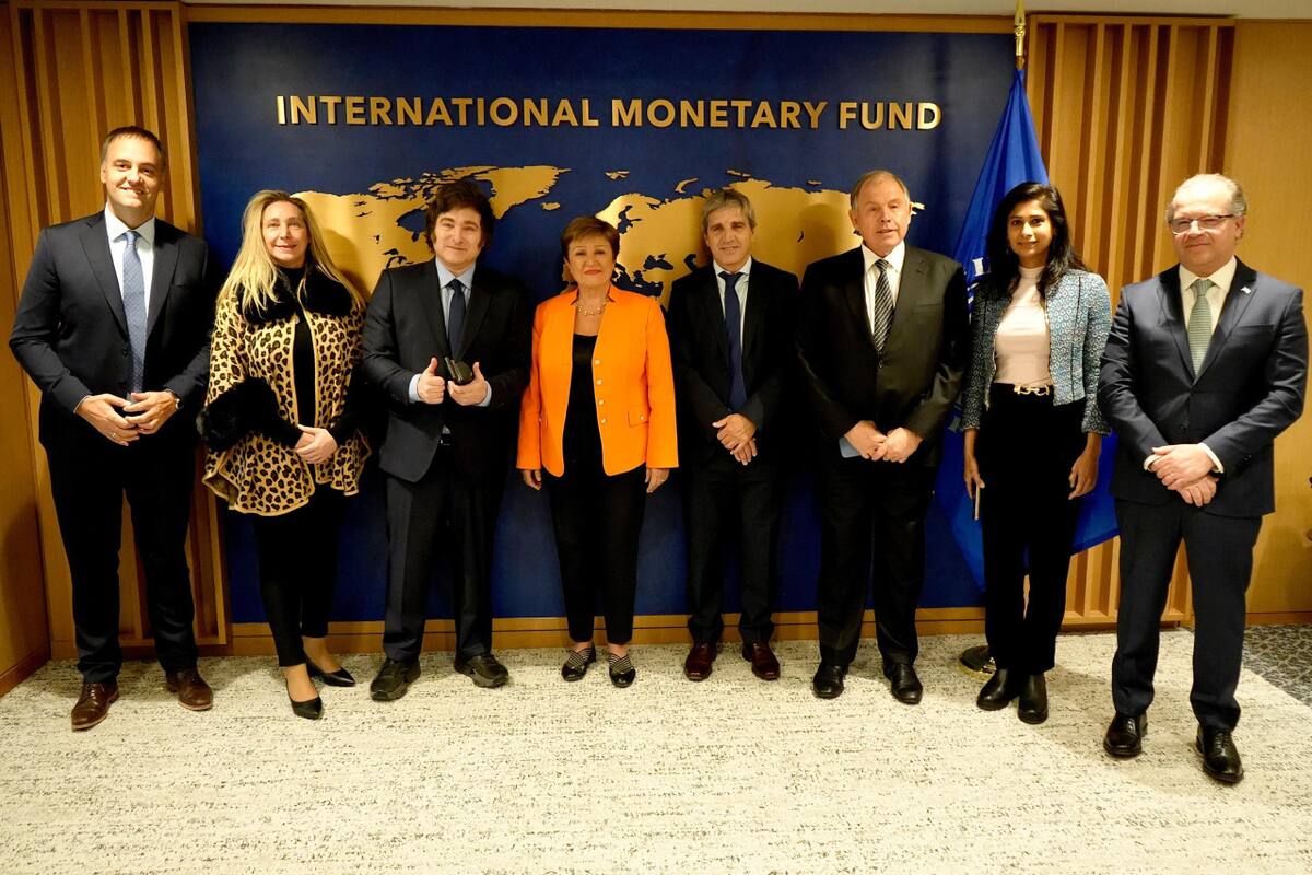 Javier Milei se reunió con la directora gerente del FMI, Kristalina Georgieva. Foto: Presidencia