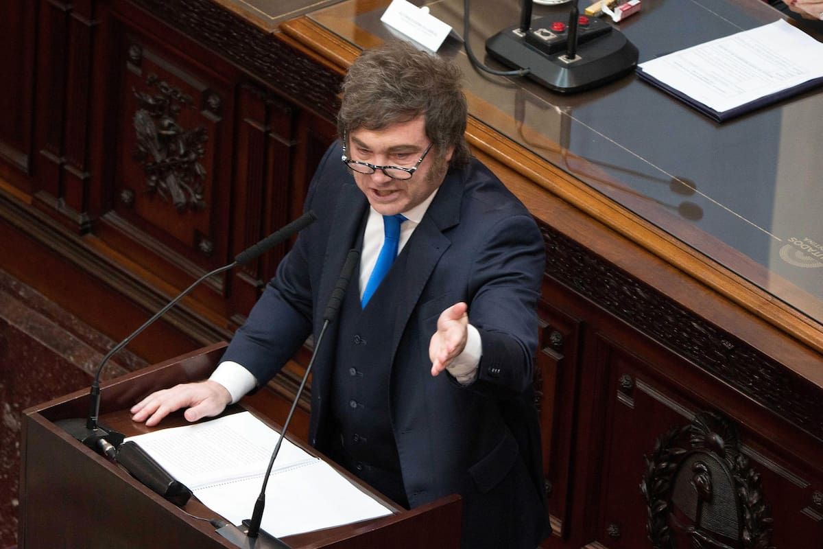 Javier Milei en la apertura de las sesiones ordinarias.