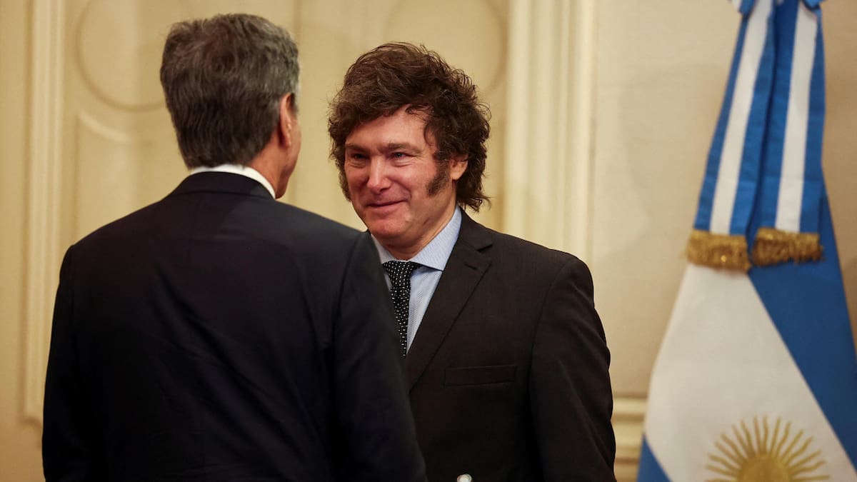 Javier Milei y Antony Blinken. Foto: NA.