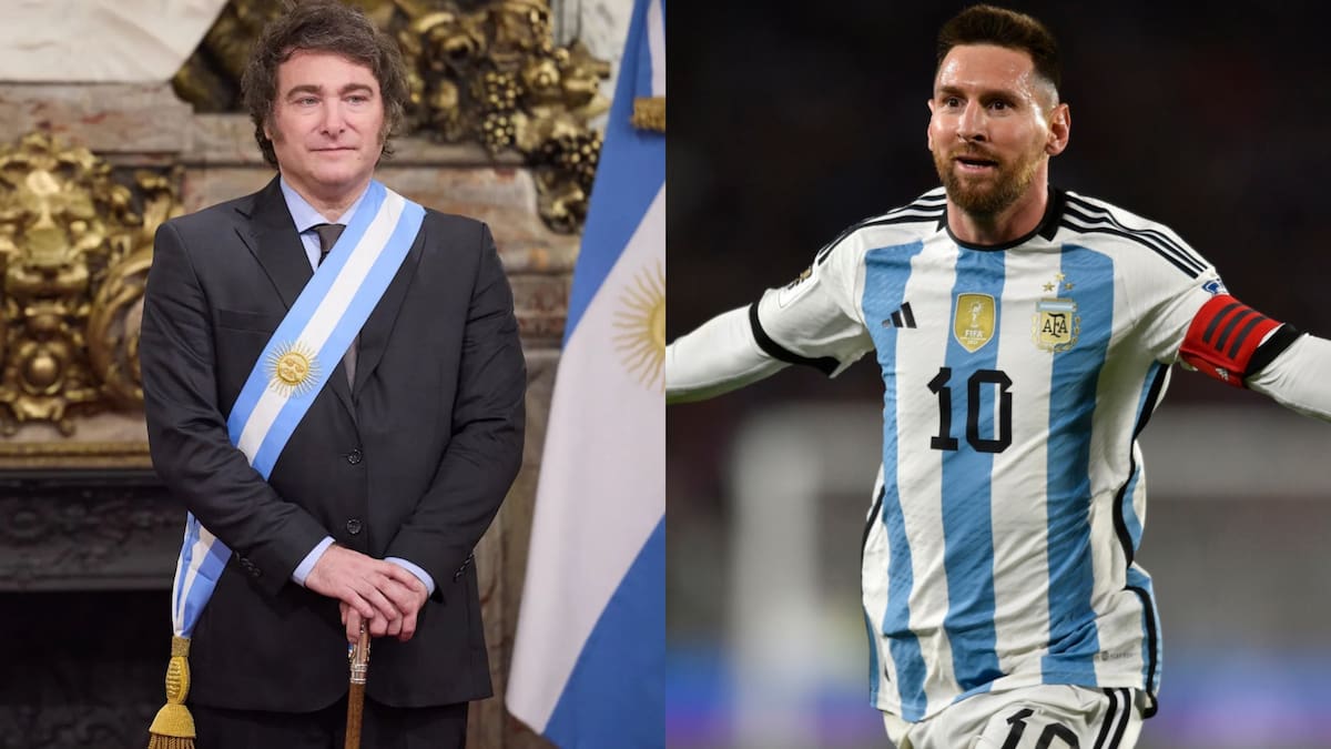 Javier Milei y Lionel Messi.