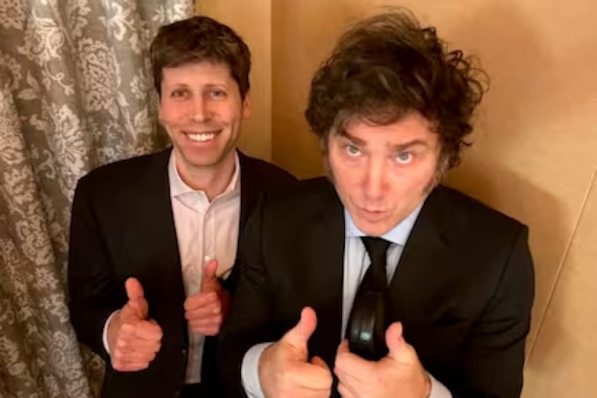 javier milei y sam altman de open ai