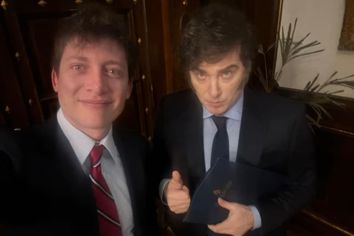Javier Milei y Santiago Caputo.
