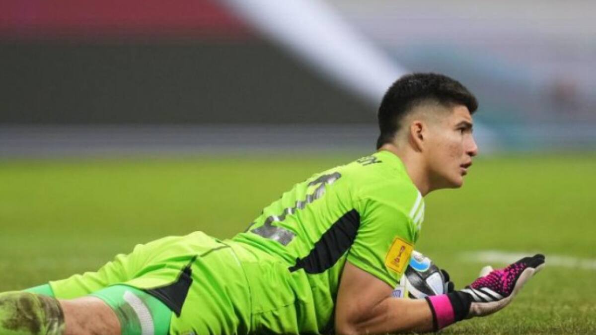 Jeremías Florentín, arquero de la Sub 17 en el Mundial. Foto: NA.