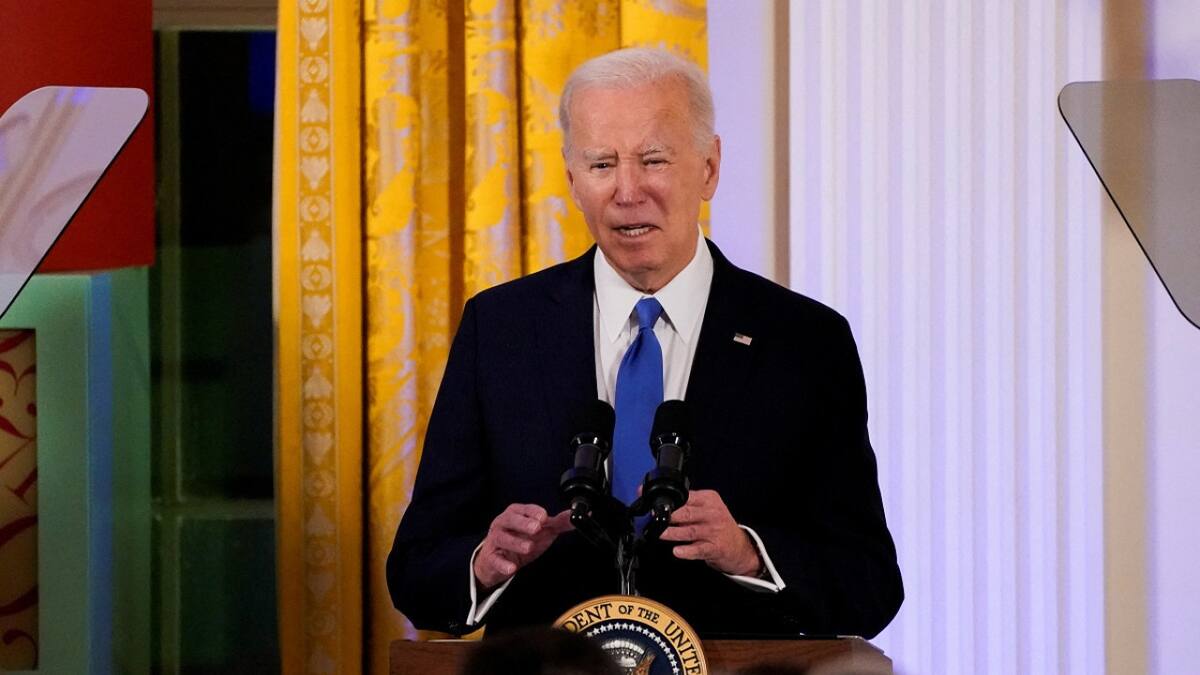 Joe Biden en Jánuca en la Casa Blanca. Foto: Reuters.