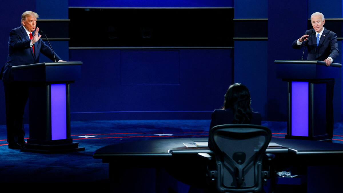 Joe Biden vs Donald Trump, debate presidencial en Estados Unidos. Foto: Reuters