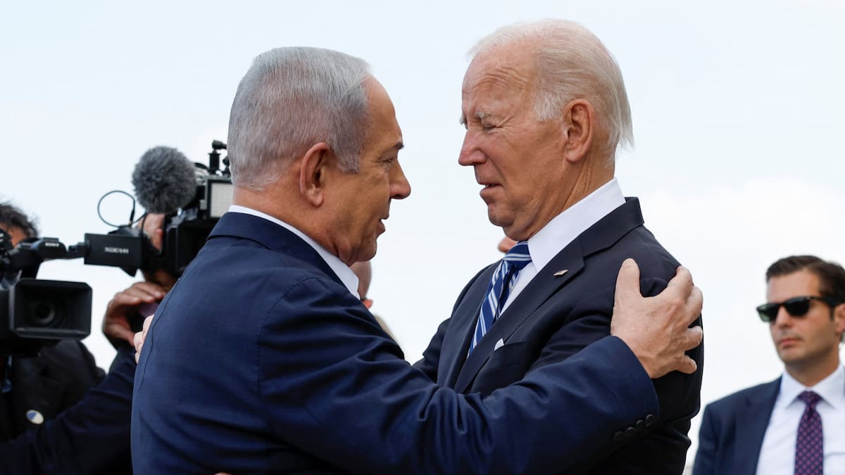 Joe Biden junto al primer ministro israelí, Benjamin Netanyahu. Foto: Reuters.