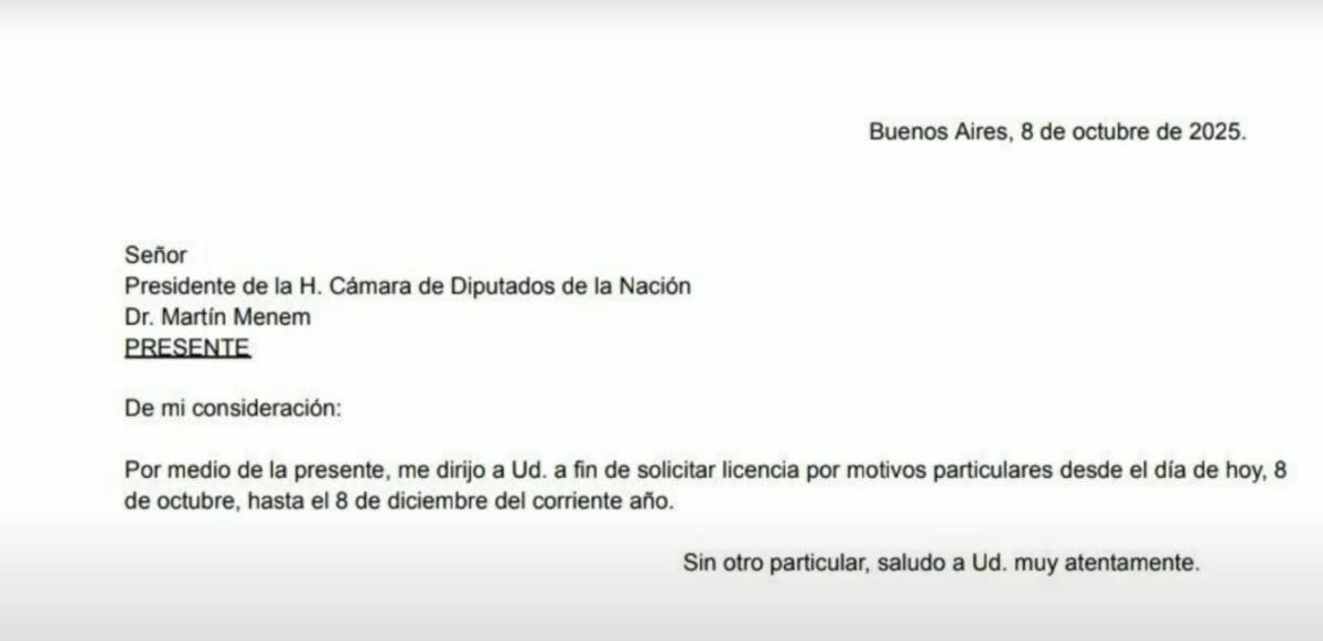 Espert pidió licencia hasta que termine su mandato como diputado