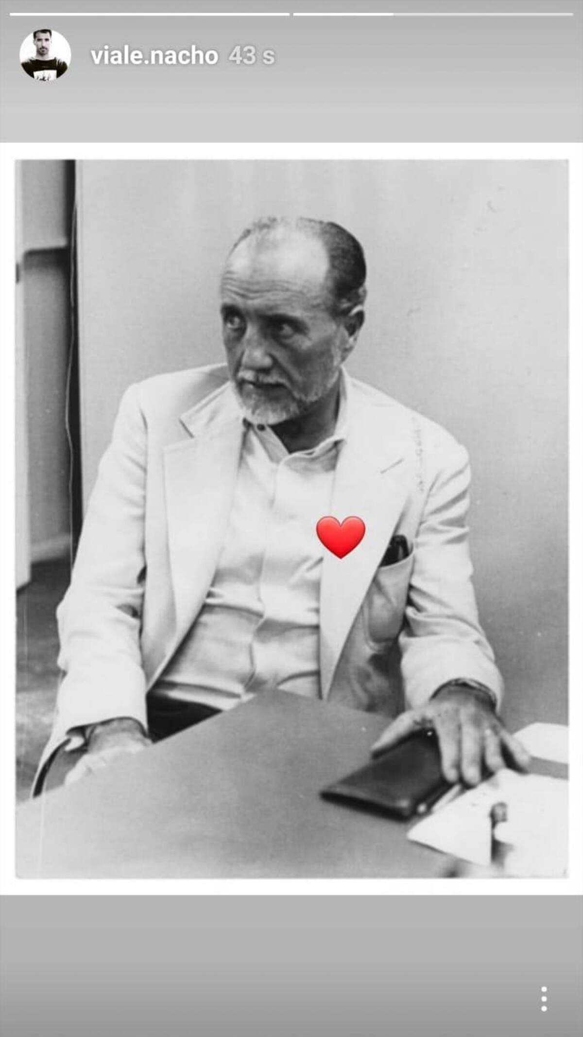 José Martínez Suárez, posteo de Nacho Viale en Instagram