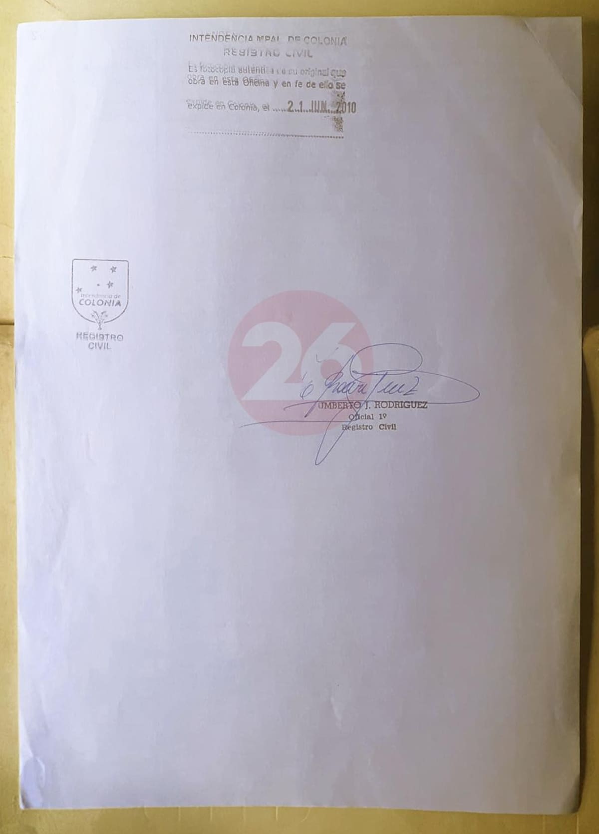 Josef Mengele y Marta María Will, certificado de casamiento, Foto Canal26.com