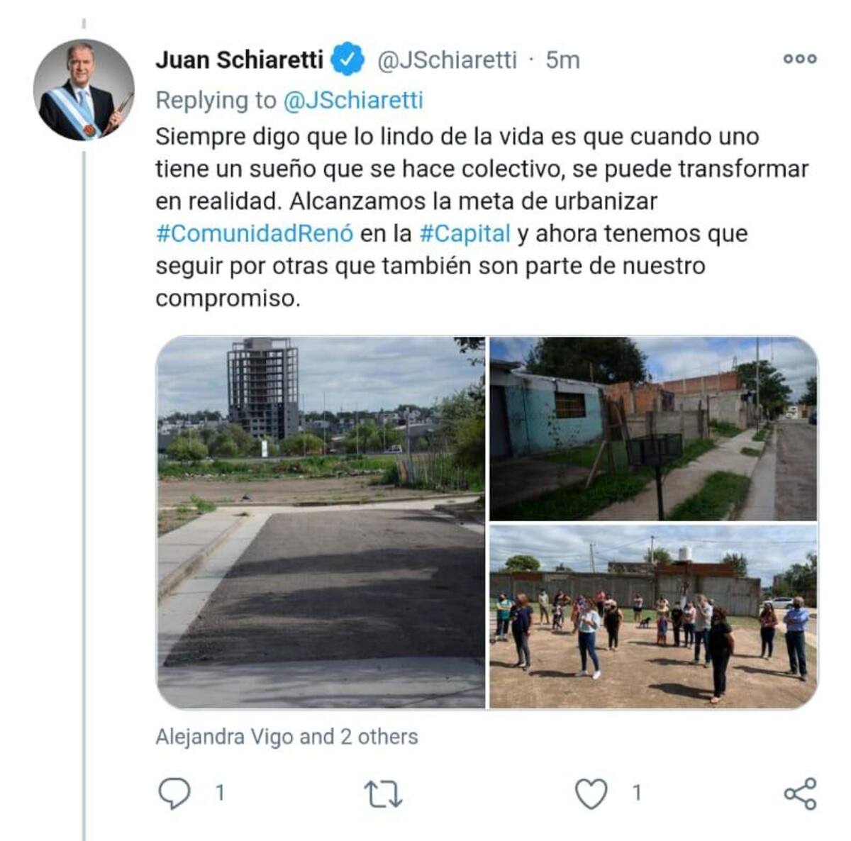 Juan Schiaretti, gobernador de Córdoba, inauguró un cordón cuneta, CANAL 26