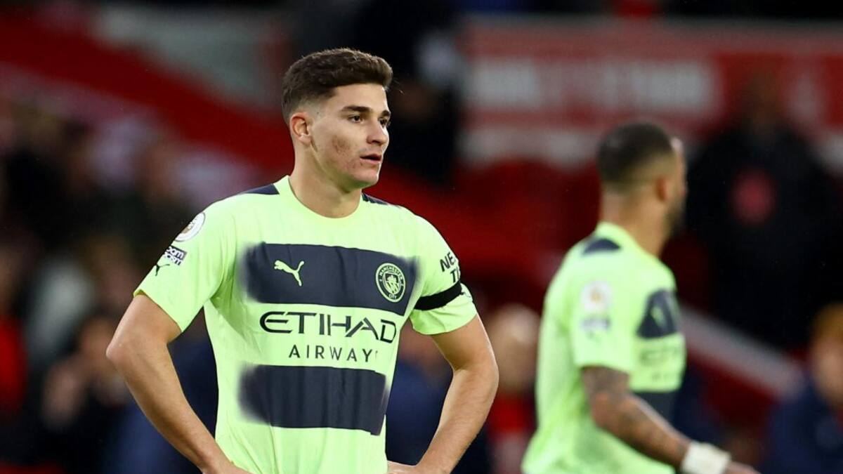 Julián Álvarez; Nottingham Forest-Manchester City. Foto: Reuters.