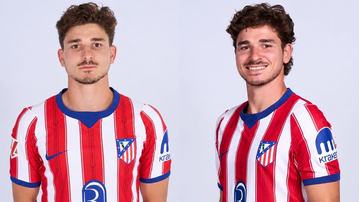 De las caras largas a las sonrisas: Julián Álvarez sorprendió en las fotos oficiales del Atlético para la Champions League