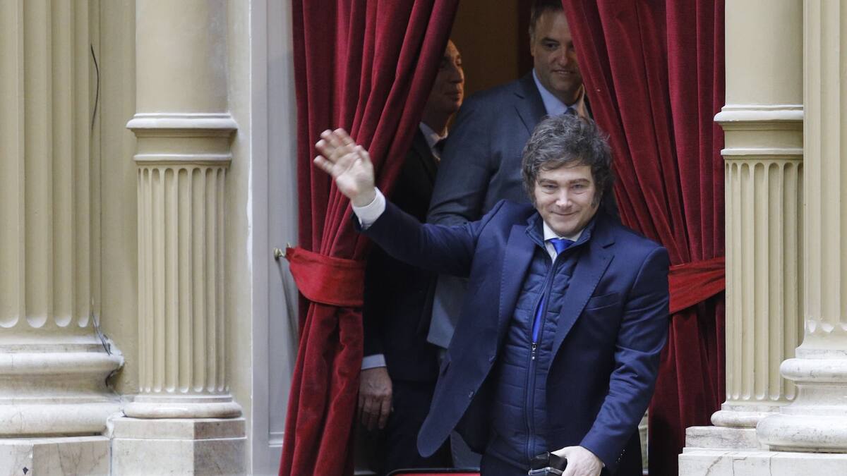 Javier Milei en la jura de diputados electos.