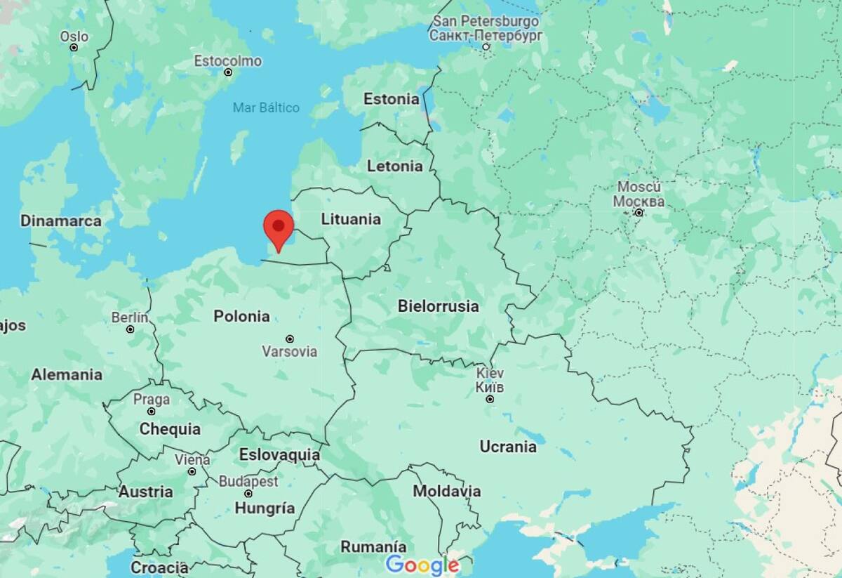 Kaliningrado, mapa. Google map.