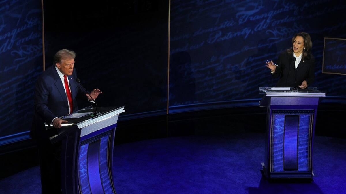 Kamala Harris discrepó con Donald Trump al hablar sobre el aborto. Foto: Reuters.