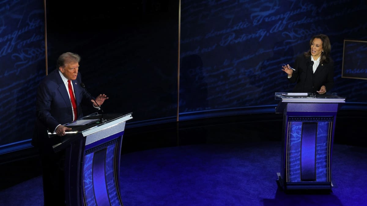 Kamala Harris discrepó con Donald Trump al hablar sobre el aborto. Foto: Reuters.