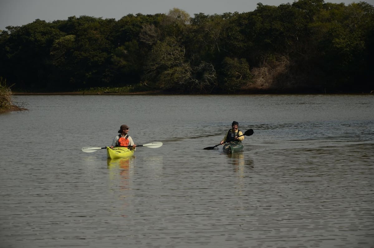 Kayaks navegando por el parque natural del río Uruguay. Foto: X @GobiernoER.