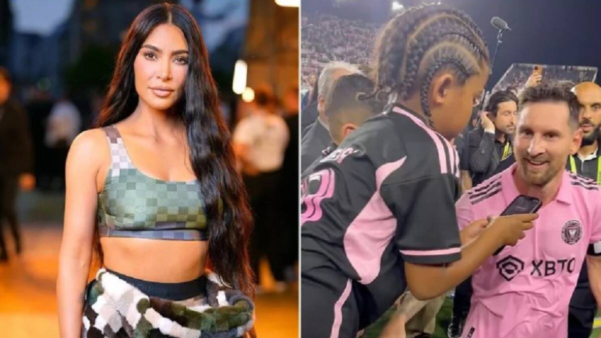 Kim Kardashian habló del fanatismo de sus hijos por Messi. Foto: NA.