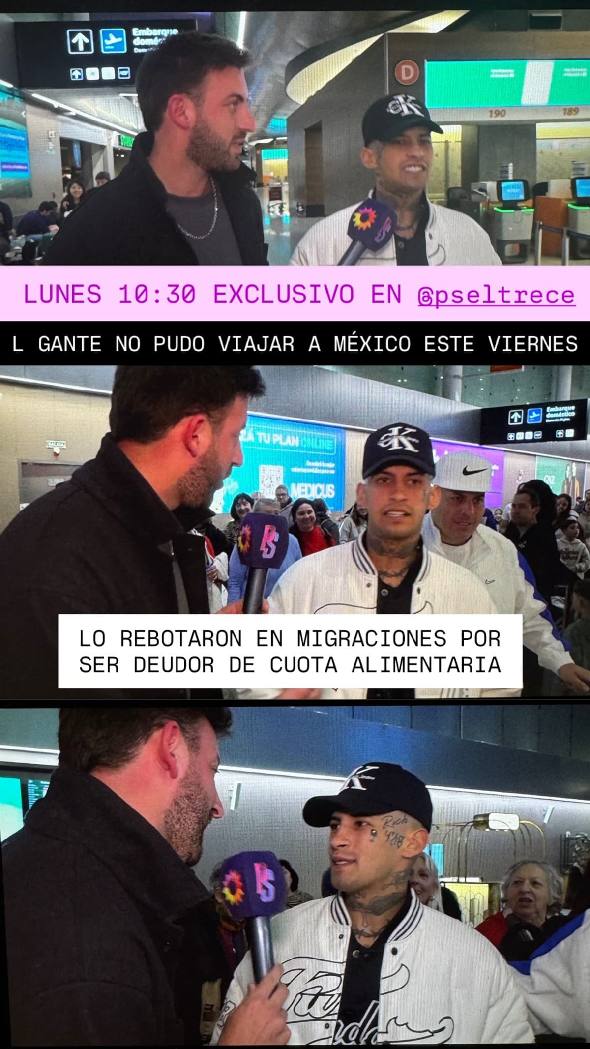 L-Gante no pudo salir del país por una deuda alimentaria con su hija Jamaica.