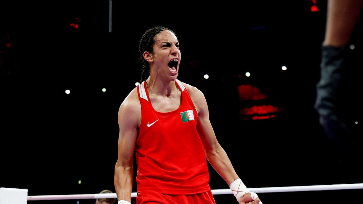 La boxeadora argelina Amine Khelif; París 2024. Foto: Reuters.