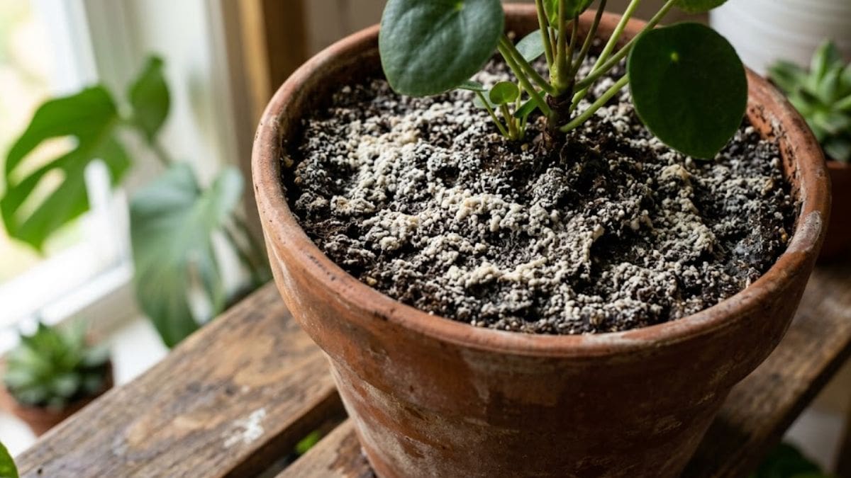 Qué es la capa blanca que aparece sobre la tierra de las plantas en las macetas y cómo eliminarla
