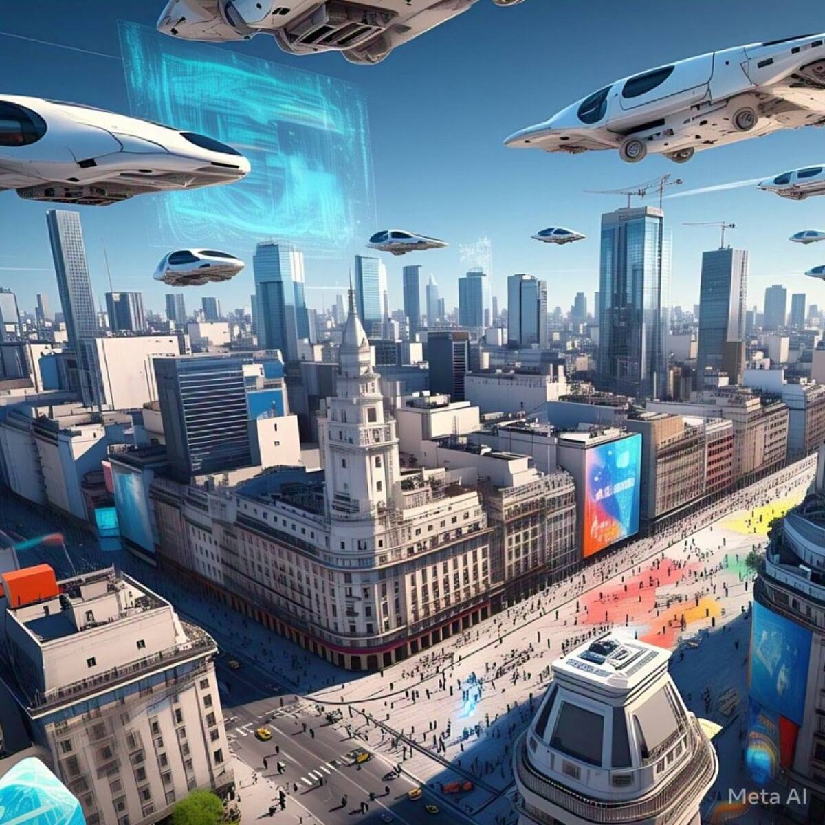 La Ciudad de Buenos Aires en 100 años. Foto: Meta IA.